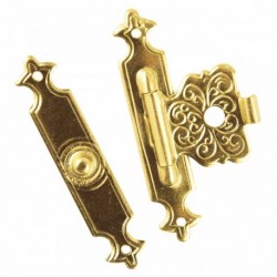 Ozdobný zámok, zlatý, 40x22 mm – 8 párov