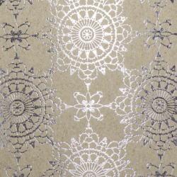 Papier motívový 10 ks 220g/m2 A4 Natur/strieborná Ornament